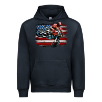 Navy dirt bike american flag Urban Hoodie - MaliasSmallBusiness