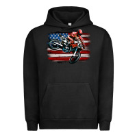 Pigment Black dirt bike american flag Urban Hoodie - MaliasSmallBusiness