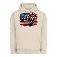 Pigment French Oak dirt bike american flag Urban Hoodie - MaliasSmallBusiness