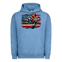 Pigment Pebble Blue dirt bike american flag Urban Hoodie - MaliasSmallBusiness