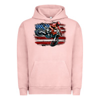 Pigment Salmon dirt bike american flag Urban Hoodie - MaliasSmallBusiness
