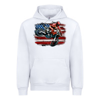 White dirt bike american flag Urban Hoodie - MaliasSmallBusiness