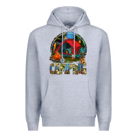 Heather Grey camping Premium Hoodie - texasbilliewilder