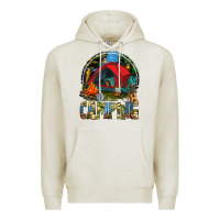 Oatmeal Heather camping Premium Hoodie - texasbilliewilder