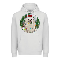 Dove Grey Pomeranian And Farm Premium Hoodie - RanaPortraitStore