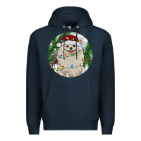 Navy Pomeranian And Farm Premium Hoodie - RanaPortraitStore