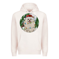 Pale Pink Pomeranian And Farm Premium Hoodie - RanaPortraitStore