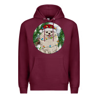 Burgundy Pomeranian And Farm Premium Hoodie - RanaPortraitStore