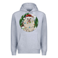 Heather Grey Pomeranian And Farm Premium Hoodie - RanaPortraitStore
