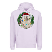 Lilac Pomeranian And Farm Premium Hoodie - RanaPortraitStore