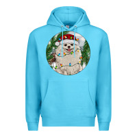 Ocean Blue Pomeranian And Farm Premium Hoodie - RanaPortraitStore
