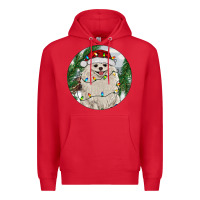 Red Pomeranian And Farm Premium Hoodie - RanaPortraitStore
