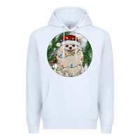 White Pomeranian And Farm Premium Hoodie - RanaPortraitStore