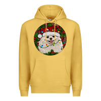Antique Gold Christmas pomeranian Premium Hoodie - RanaPortraitStore