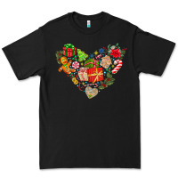 Black merry Christmas heart Premium Tee - CowhideDigitalArt