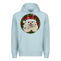 Blue Mist Christmas pomeranian Premium Hoodie - RanaPortraitStore