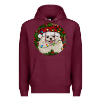 Burgundy Christmas pomeranian Premium Hoodie - RanaPortraitStore