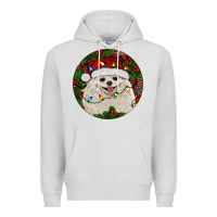 Dove Grey Christmas pomeranian Premium Hoodie - RanaPortraitStore
