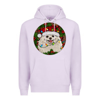 Lilac Christmas pomeranian Premium Hoodie - RanaPortraitStore
