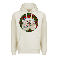 Oatmeal Heather Christmas pomeranian Premium Hoodie - RanaPortraitStore