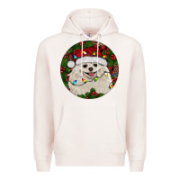 Pale Pink Christmas pomeranian Premium Hoodie - RanaPortraitStore