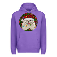 Purple Christmas pomeranian Premium Hoodie - RanaPortraitStore