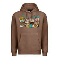 Chestnut coffee cups bull skull with gemstones Premium Hoodie - texasbilliewilder