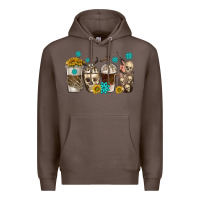 Coffee coffee cups bull skull with gemstones Premium Hoodie - texasbilliewilder