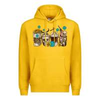 Lemon coffee cups bull skull with gemstones Premium Hoodie - texasbilliewilder