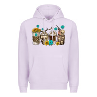 Lilac coffee cups bull skull with gemstones Premium Hoodie - texasbilliewilder
