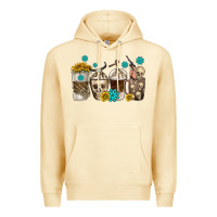 Pina Colada coffee cups bull skull with gemstones Premium Hoodie - texasbilliewilder