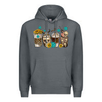 Rock coffee cups bull skull with gemstones Premium Hoodie - texasbilliewilder