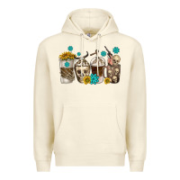 Sandshell coffee cups bull skull with gemstones Premium Hoodie - texasbilliewilder