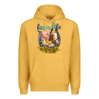 Mustard chicken pig horse farm life Premium Hoodie - texasbilliewilder
