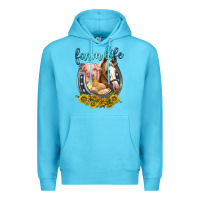 Ocean Blue chicken pig horse farm life Premium Hoodie - texasbilliewilder