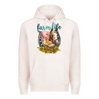 Pale Pink chicken pig horse farm life Premium Hoodie - texasbilliewilder