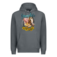 Rock chicken pig horse farm life Premium Hoodie - texasbilliewilder