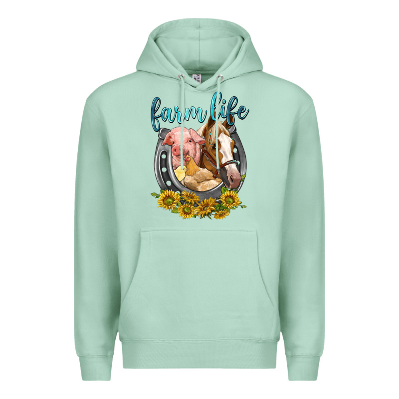 Chicken Pig Horse Farm Life Premium Hoodie by texasbilliewilder | Teevron