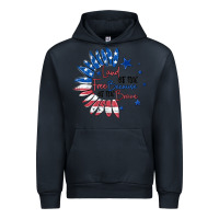 Navy land of the free because of the brave Urban Hoodie - MaliasSmallBusiness