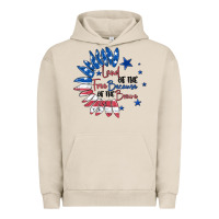 Pigment French Oak land of the free because of the brave Urban Hoodie - MaliasSmallBusiness