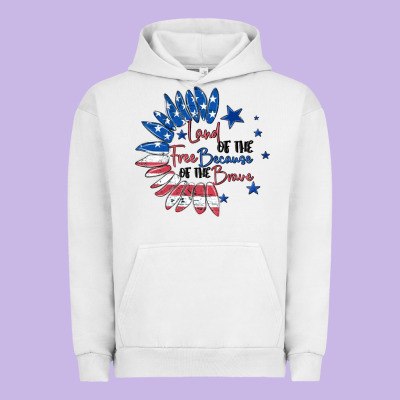 Urban Hoodie land of the free because of the brave