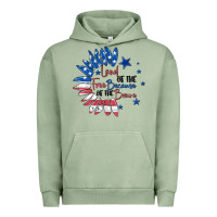 Pigment Oil Green land of the free because of the brave Urban Hoodie - MaliasSmallBusiness