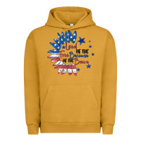 Pigment Peanut Butter land of the free because of the brave Urban Hoodie - MaliasSmallBusiness
