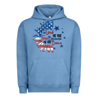Pigment Pebble Blue land of the free because of the brave Urban Hoodie - MaliasSmallBusiness