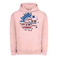 Pigment Salmon land of the free because of the brave Urban Hoodie - MaliasSmallBusiness