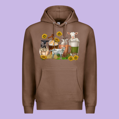 Premium Hoodie coffee cups goats