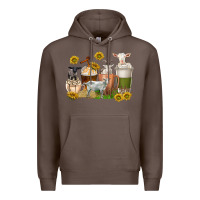 Coffee coffee cups goats Premium Hoodie - texasbilliewilder