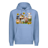 Colony Blue coffee cups goats Premium Hoodie - texasbilliewilder