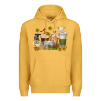 Mustard coffee cups goats Premium Hoodie - texasbilliewilder