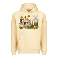Pina Colada coffee cups goats Premium Hoodie - texasbilliewilder